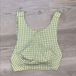 Green gingham Zara crop top